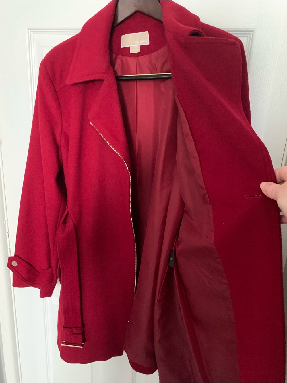 Michael Kors NWT Red Belted Wool-Blend Coat XXL - Picture 10 of 11